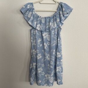 Tommy Bahama x Disney Parks Light Blue Floral Off-Shoulder Mini Dress